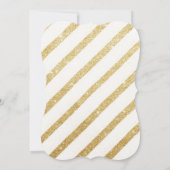 Invitation Douche nuptiale à rayures dorées (Dos)