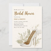 Invitation Douche nuptiale à talons hauts floraux (Devant)