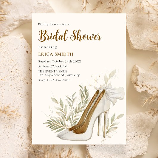 Invitation Douche nuptiale à talons hauts floraux