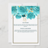 Invitation Douche nuptiale Aqua or blanc rose (Dos)