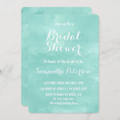Invitation Douche nuptiale aqua vert moderne (Devant / Derrière)