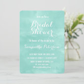 Invitation Douche nuptiale aqua vert moderne (Debout devant)
