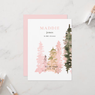 Invitation Douche nuptiale aquarelle en bois