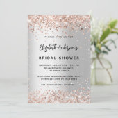 Invitation Douche nuptiale argent rose or luxe (Debout devant)