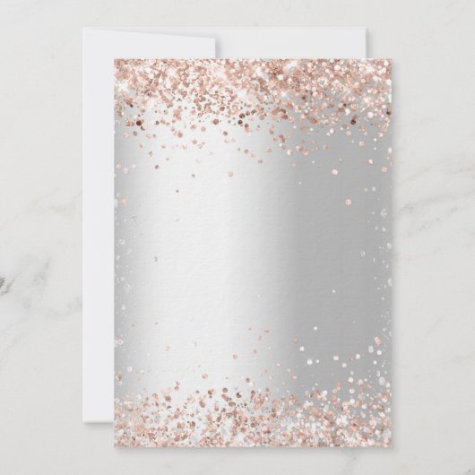 Invitation Douche nuptiale argent rose or luxe (Dos)