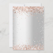 Invitation Douche nuptiale argent rose or moderne (Dos)