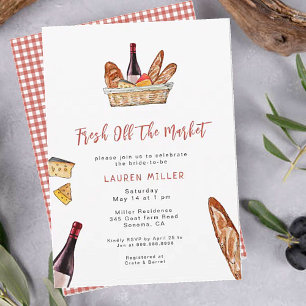 Invitation Douche nuptiale au vin et au fromage frais du marc