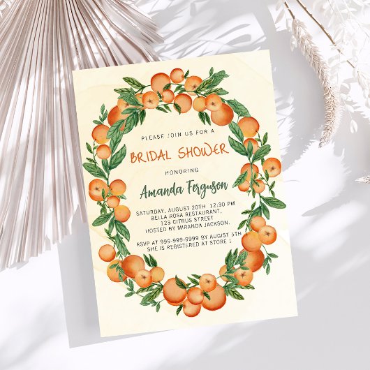 Invitation Douche nuptiale aux agrumes d'orange