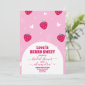 Invitation Douche nuptiale aux baies roses (Debout devant)