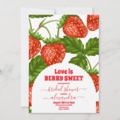 Invitation Douche nuptiale aux baies roses (Devant)