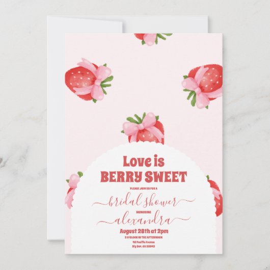 Invitation Douche nuptiale aux baies sucrées (Devant)