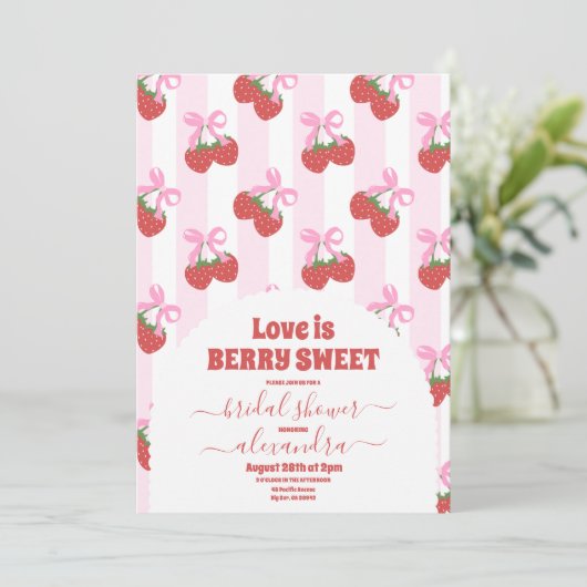 Invitation Douche nuptiale aux baies sucrées (Debout devant)