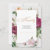 Invitation Douche nuptiale aux roses roses roses rousses de M (Dos)