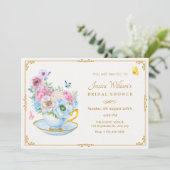 Invitation Douche nuptiale beterfly tasse à thé (Debout devant)