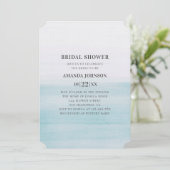 Invitation Douche nuptiale bleu aquarelle. Mariage nautique (Debout devant)