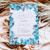 Invitation Douche nuptiale bleu floral