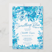 Invitation Douche nuptiale bleu floral (Devant)