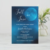 Invitation Douche nuptiale bleu lune tomber amoureux romantiq (Debout devant)