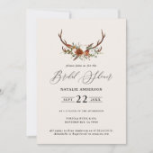 Invitation Douche nuptiale bleu marine cerf élégant rustique  (Devant)