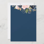 Invitation douche nuptiale bleu marine et florale (Dos)