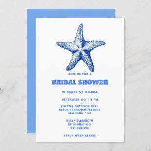 Invitation Douche nuptiale bleu Starfish