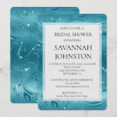 Invitation Douche nuptiale bleu turquoise Aqua (Devant / Derrière)
