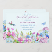 Invitation Douche nuptiale bleu violet (Devant / Derrière)