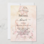 Invitation Douche nuptiale blonde mariée rose or blush (Devant)
