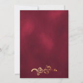 Invitation Douche nuptiale bordeaux or classique élégant (Dos)