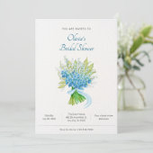 Invitation Douche nuptiale bouquet de fleurs d'aquarelle (Debout devant)