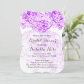 Invitation Douche nuptiale carnation violette FMW14 (Debout devant)