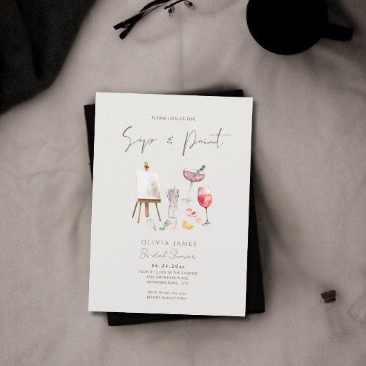 Invitation Douche nuptiale chic et peinture