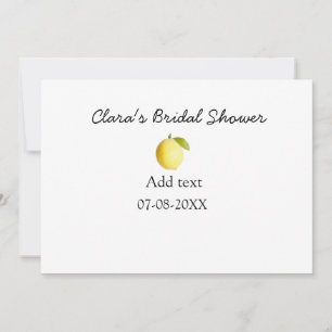 Invitation Douche nuptiale citron moderne simple minimum rust