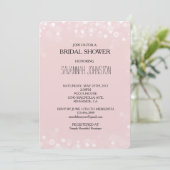 Invitation Douche nuptiale Confetti Bokeh rose vif (Debout devant)