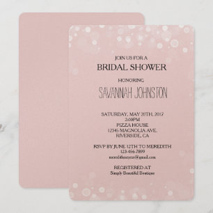 Invitation Douche nuptiale Confetti Bokeh rose vif