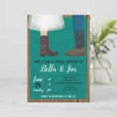 Invitation Douche nuptiale Couples Cowboy, wedding shower (Debout devant)