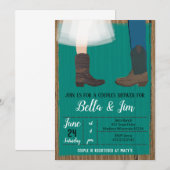 Invitation Douche nuptiale Couples Cowboy, wedding shower (Devant / Derrière)