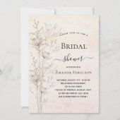 Invitation Douche nuptiale crème poussiéreuse fleur sauvage b (Devant)