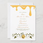Invitation Douche nuptiale d'abeille fleurie au miel (Devant)