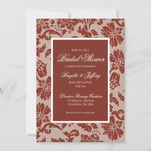 Invitation Douche nuptiale damasée en cuivre sur mesure