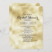 Invitation Douche nuptiale d'ananas blanc or (Devant / Derrière)