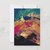 Invitation Douche nuptiale d'art abstrait moderne rouge bleu  (Dos)