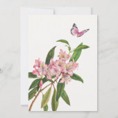 Invitation Douche nuptiale d'art ornithologique floral (Dos)