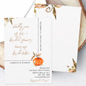 Invitation Douche nuptiale d'automne Citrouille d'aquarelle