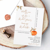 Invitation Douche nuptiale d'automne Citrouille d'aquarelle