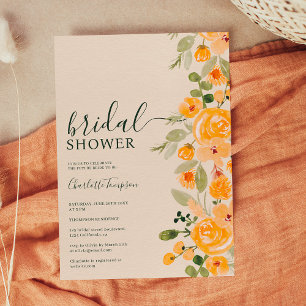 Invitation Douche nuptiale de chute jaune rustique