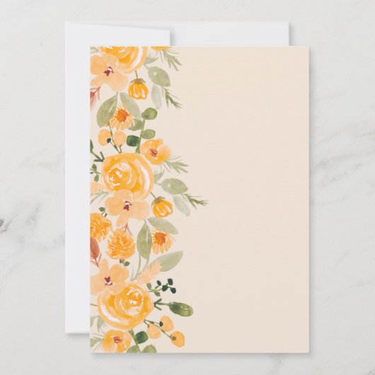 Invitation Douche nuptiale de chute jaune rustique (Dos)