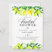 Invitation Douche nuptiale de citrons d'aquarelle (Devant)