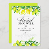 Invitation Douche nuptiale de citrons d'aquarelle (Devant / Derrière)