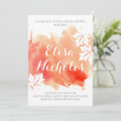 Invitation Douche nuptiale de corail abstraite moderne (Debout devant)